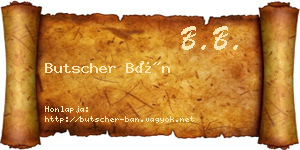 Butscher Bán névjegykártya